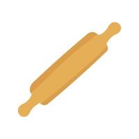 Illustration wooden rolling pin with handles on both ends, used for rolling dough vector