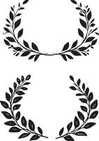 Laurel wreath silhouette set vector
