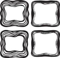 Black Rectangular and square shapes set vector