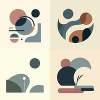 Minimalist shape design on simple background vector