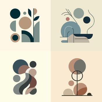 Minimalist shape design on simple background vector