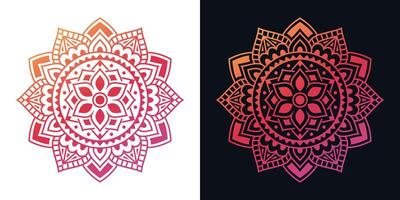 mandala isolated on white background. gradient mandala with floral patterns vector