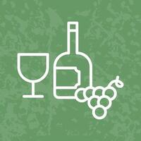 Wine Glass and Grapes Icon Design vector