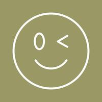 Winking Face Icon Design vector