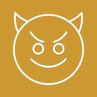 Smiling Face with Horns Icon Design vector