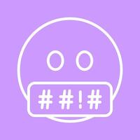 Face with Symbols on Mouth Icon Design vector
