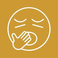 Yawning Face Icon Design vector