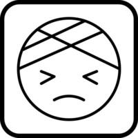Face with Head-Bandage Icon Design vector