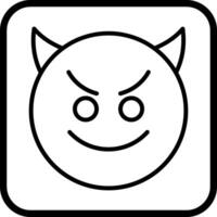 Smiling Face with Horns Icon Design vector