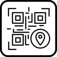 QR Code GPS Icon Design vector