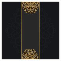Luxury Dark Mandala Border Background with Golden Accents for Design Projects vector