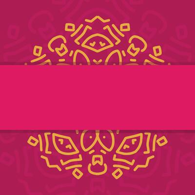 Luxury Mandala Wedding Card Deep Red Hindu Invitation Design with Golden Mandala and Abstract Pattern