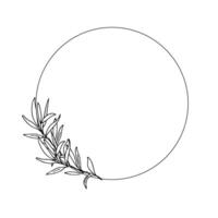Olive Circle Frame, Wreath with Olive Branch isolated on white background. For Wedding stationery, Invitations, Save the date, greeting cards and logos. vector