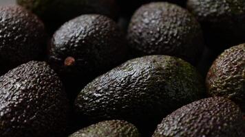 Avocado fruit, closeup of avocados fruit with drops video