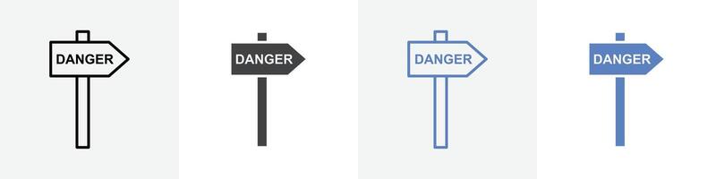 danger icon set use for web ui or app vector
