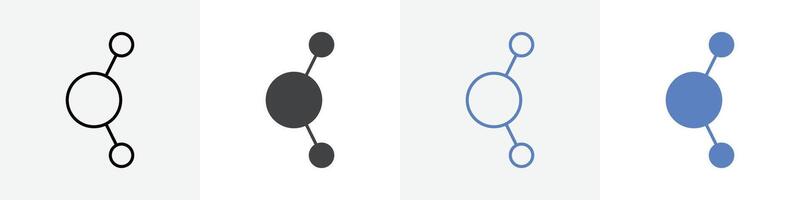 H2O molecule icon set use for web ui or app vector