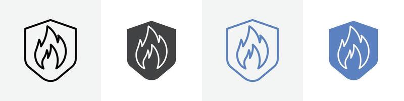 fire safe icon set use for web ui or app vector