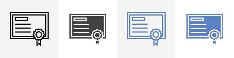 certificate icon set use for web ui or app vector