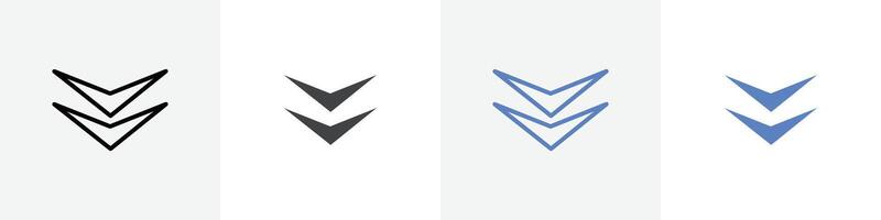 down arrow icon set use for web ui or app vector