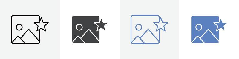 gallery with star icon set use for web ui or app vector