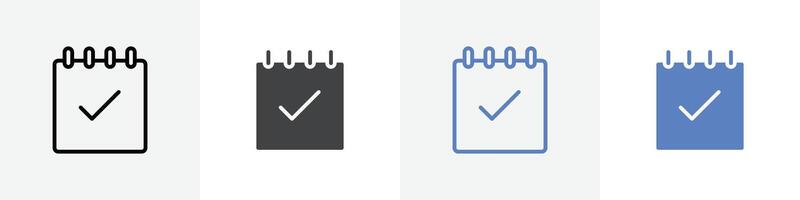 calendar tick icon set use for web ui or app vector