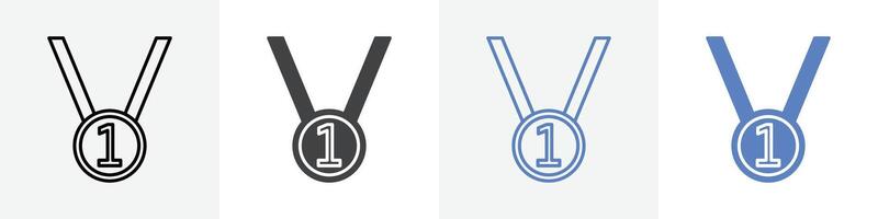 gold medal icon set use for web ui or app vector