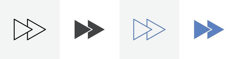 forward fast icon set use for web ui or app vector