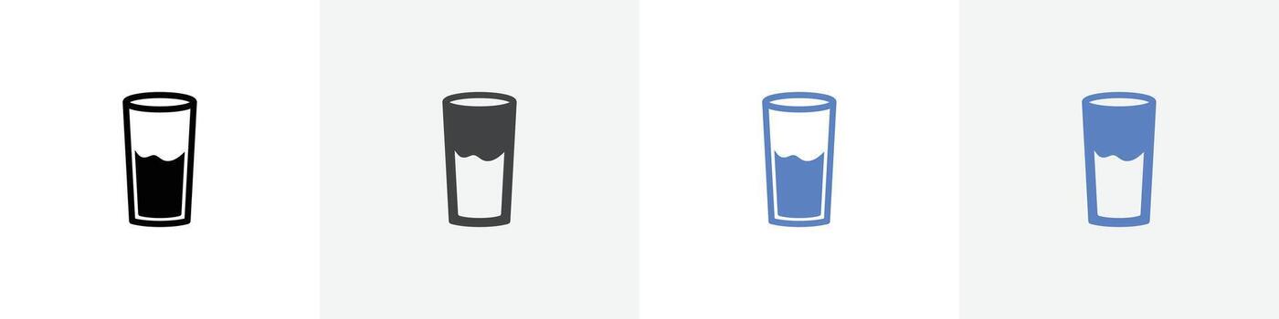 glass of water icon set use for web ui or app vector