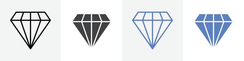 diamond icon set use for web ui or app vector