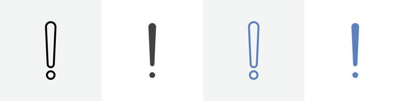 exclamation icon set use for web ui or app vector
