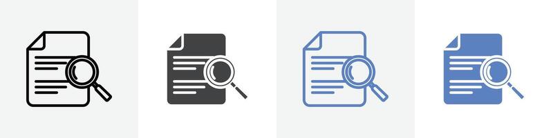 document search icon set use for web ui or app vector