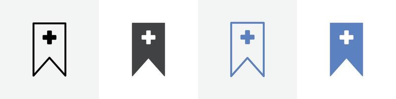 bookmark icon set use for web ui or app vector