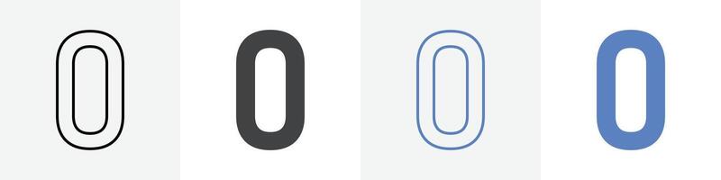 0 number icon set use for web ui or app vector