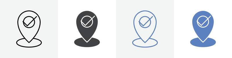 arrived on location icon set use for web ui or app vector
