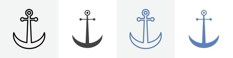 anchor icon set use for web ui or app vector