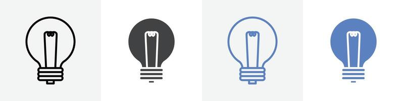 bulb icon set use for web ui or app vector