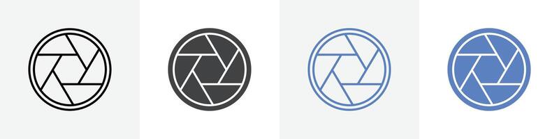 camera lens icon set use for web ui or app vector