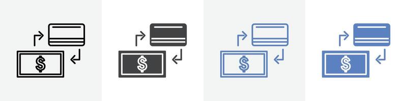 cash exchange icon set use for web ui or app vector