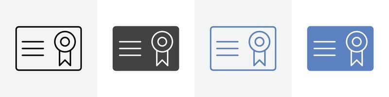 certificate icon set use for web ui or app vector
