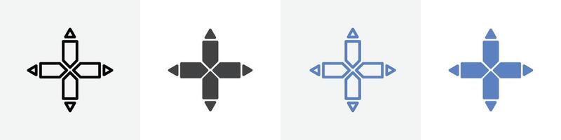 direction button icon set use for web ui or app vector