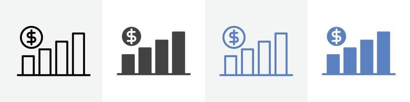 dollar rate icon set use for web ui or app vector