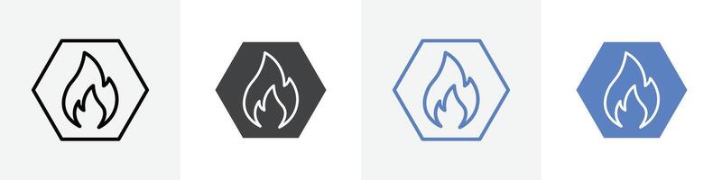 fire sign icon set use for web ui or app vector