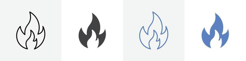 flame icon set use for web ui or app vector
