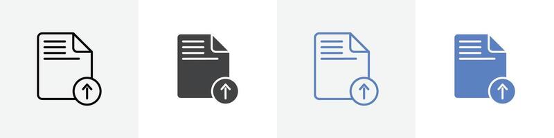 file upload icon set use for web ui or app vector