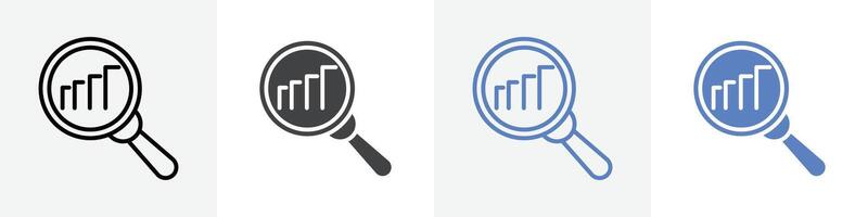 graph search icon set use for web ui or app vector