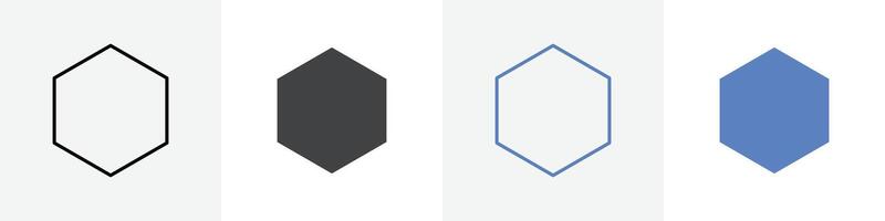 hexagon icon set use for web ui or app vector