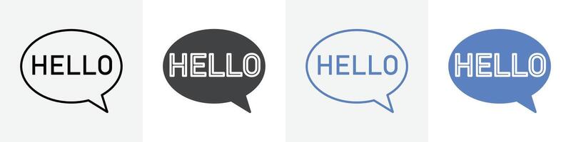 hello text icon set use for web ui or app vector