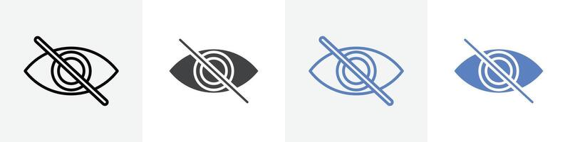 hide icon set use for web ui or app vector