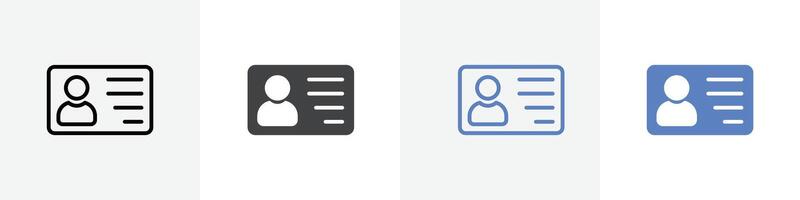 id card icon set use for web ui or app vector
