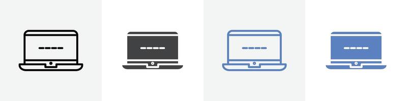 laptop icon set use for web ui or app vector